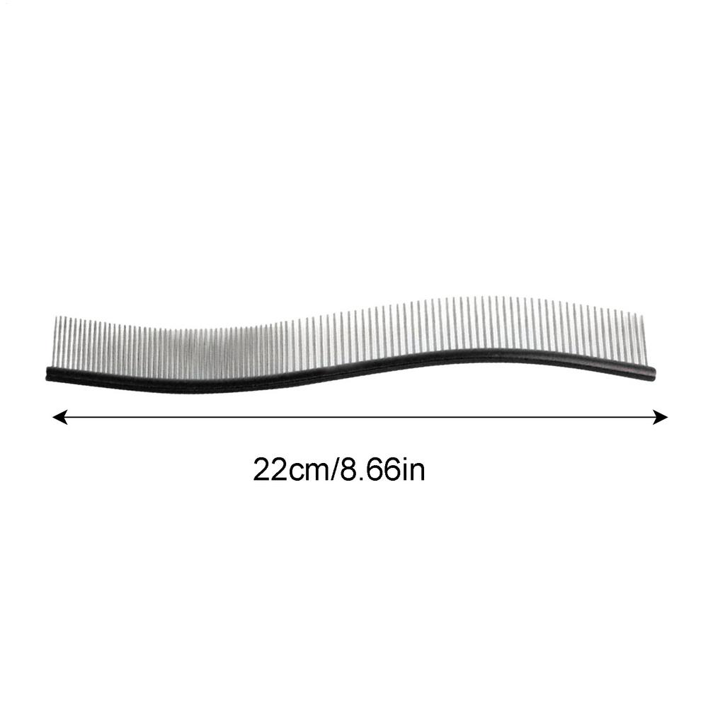 Dog Comb Pet Grooming Hair Removal Curved Comb Pet Comb Metal Teeth Comb for Dogs & Cats Pet Hair Comb for Home Grooming Removes