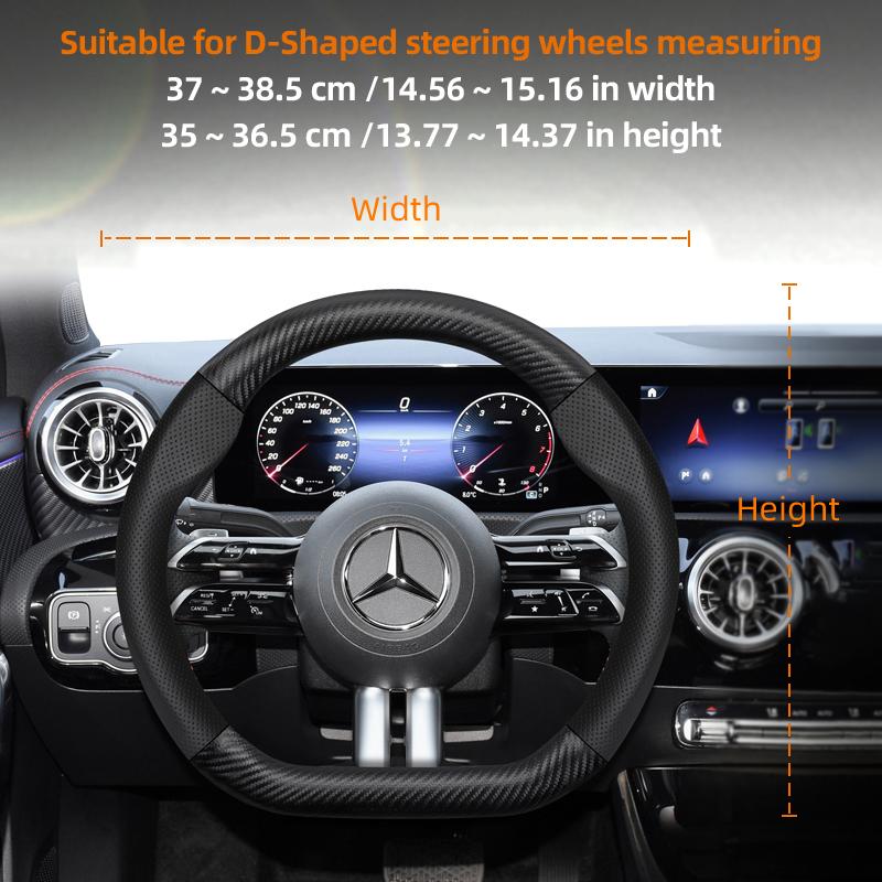 

Suitable for Mercedes-Benz Breathable Leather Matte Carbon Fiber Texture Steering Wheel Cover Suitable for E Class S C a Glc Suv Eqc Gle Gla Eqe Amg