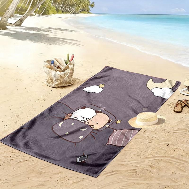 Bubu Dudu Print Beach Towel, Large Soft Quick Dry Towel for Beach Camping Swimming