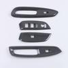 Car Door Armrest Panel Cover  Window Glass Lift Switch Button Trims For Honda Fit Jazz GR RHD  ABS Carbon Fiber Accessories