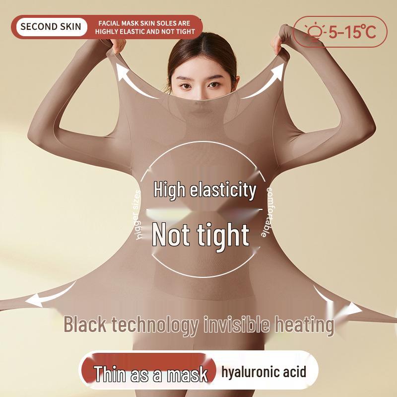 Women's Ultra-thin Heating Hyaluronic Acid Base Layer Set - 37°C Constant Temperature Autumn Wear