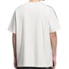 adidas Camiseta Casual Deportiva de Rayas SS25 Cuello Redondo Manga Corta para Hombre Tops Blanco Crudo JX2634