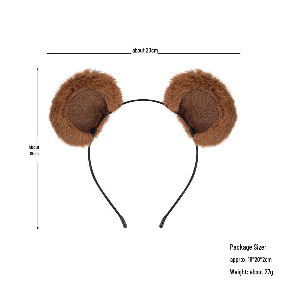 Cartoon Bear Plush Headband: Cute Bear Ears Rabbit Fur Hair Clip for Face Washing