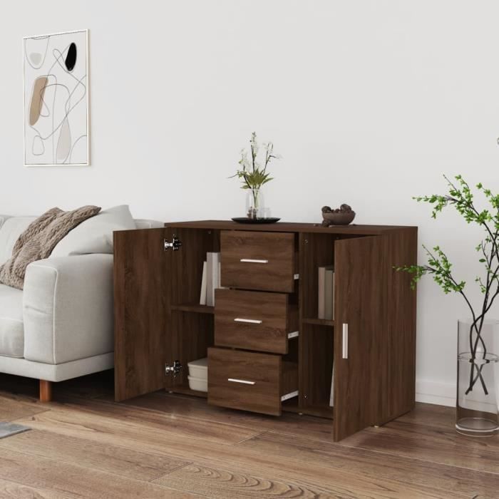 VidaXL Buffet Brown Oak 91x29.5x65 Cm Engineered Wood 823349