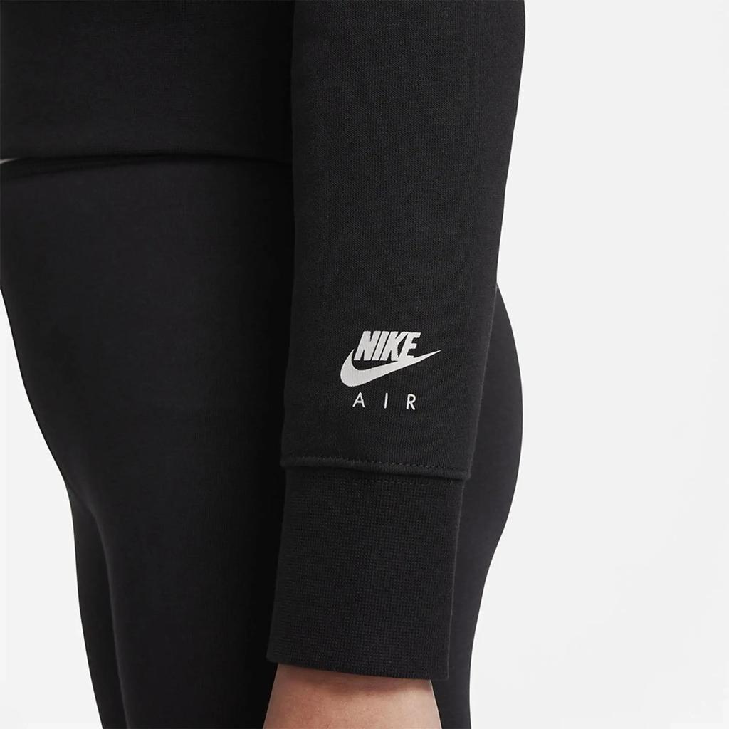 Nike Embroidered Logo Crop Hoodie Kids Tops Black DM8372-010