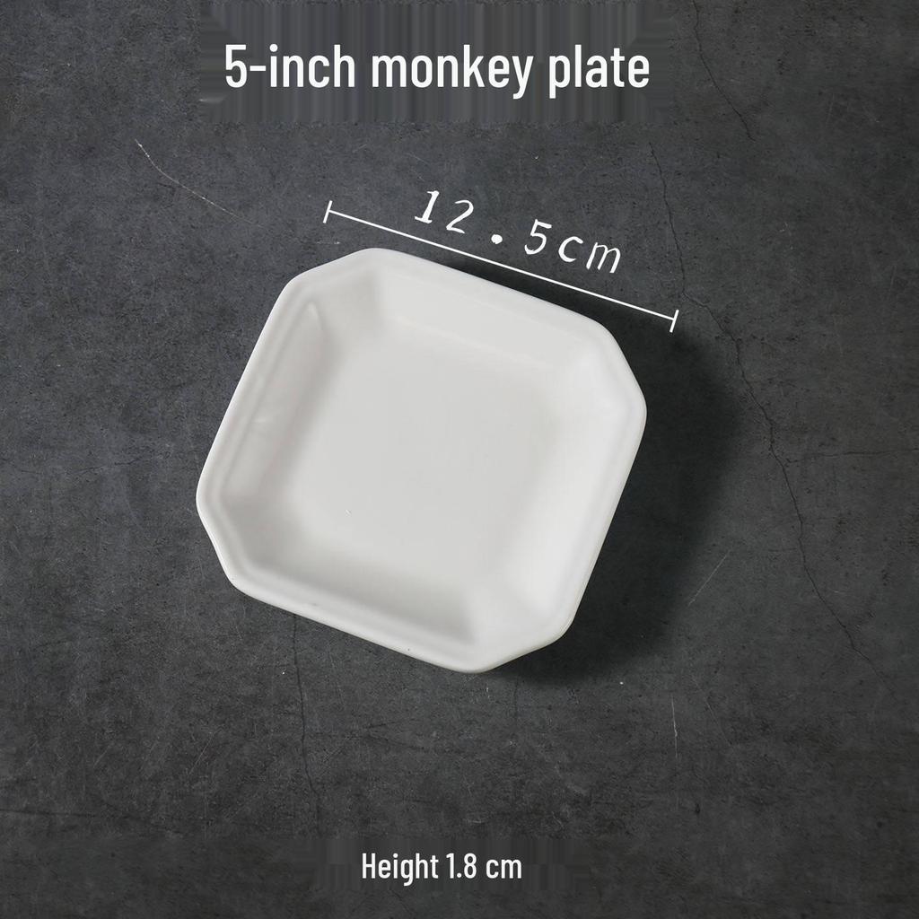 Pure White Ceramic Seasoning Dish for Soy Sauce and Vinegar - Ideal for Creative Hotel or Restaurant Use