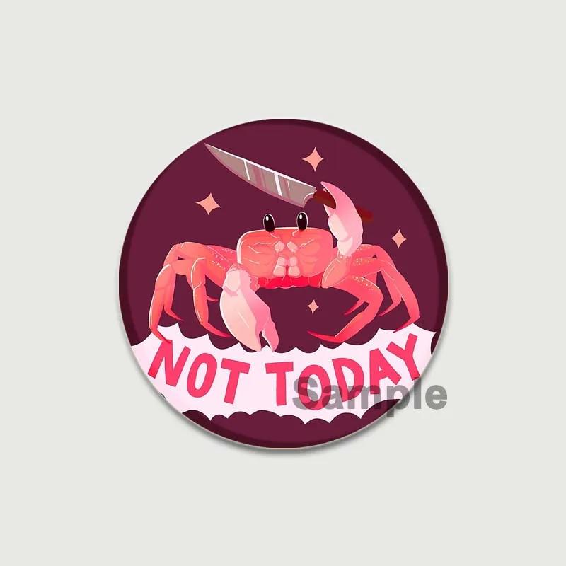 32/44/58mm Funny Brooch Pins for Backpack Clothes Round Tinplate Enamel Pin Custom Pig Love Snowman Wolf Art Badge Jewelry Gifts