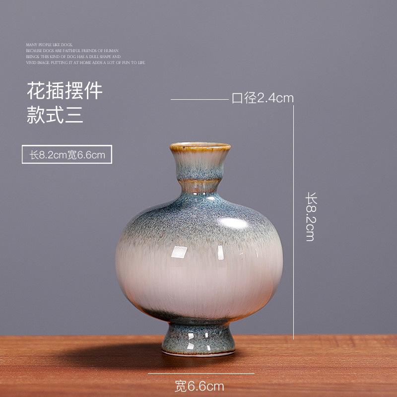Modern Minimalism Ceramic Vase  Home Accessories a Flambe Vase Ceramic Handicrafts Green Plant Hydroponic Flower Apparatus