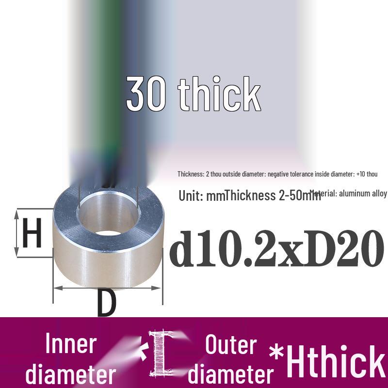 Außen-Ø 20mm Aluminiumlegierung Flache Unterlegscheibe Abstandshalter mit M6/M8/M10/M12 Innenloch - Metallwellenbuchse Isoliersäule.