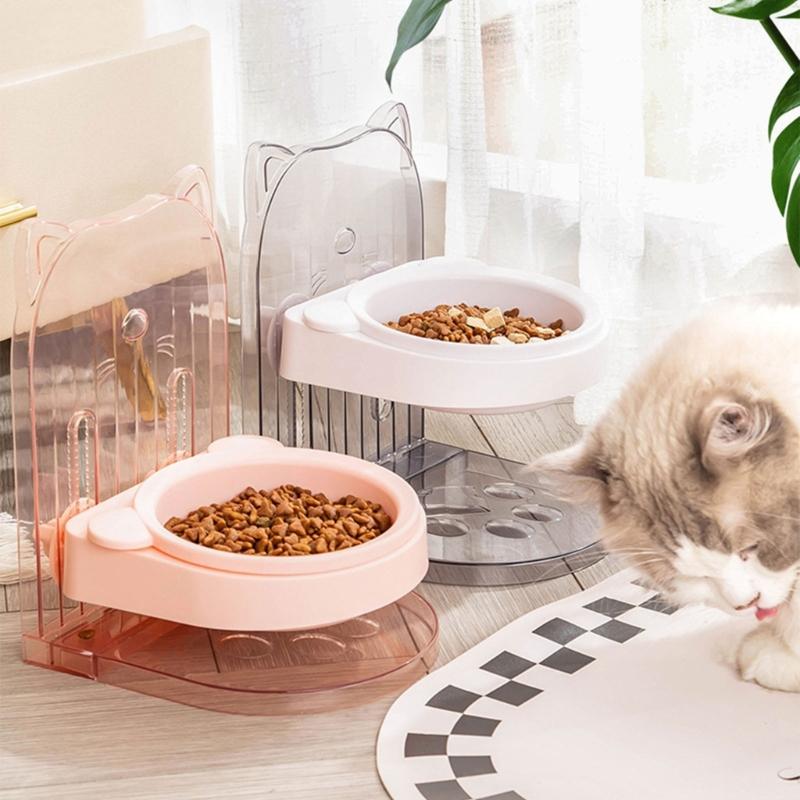 Durable Neck Protectors Pet Bowl Feeder Skid-Proof Large Capacity Cat Dog Bowls Adjustable Height Pet Feeding Bowl