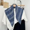 Vintage Square Floral Scarf Small Shawl Headscarf Korean Style Neck Protection Scarf