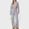 Fashion Wind Loose Knitting Crop Top Top and Trousers Suit Knitted Crop Top and Pants Set