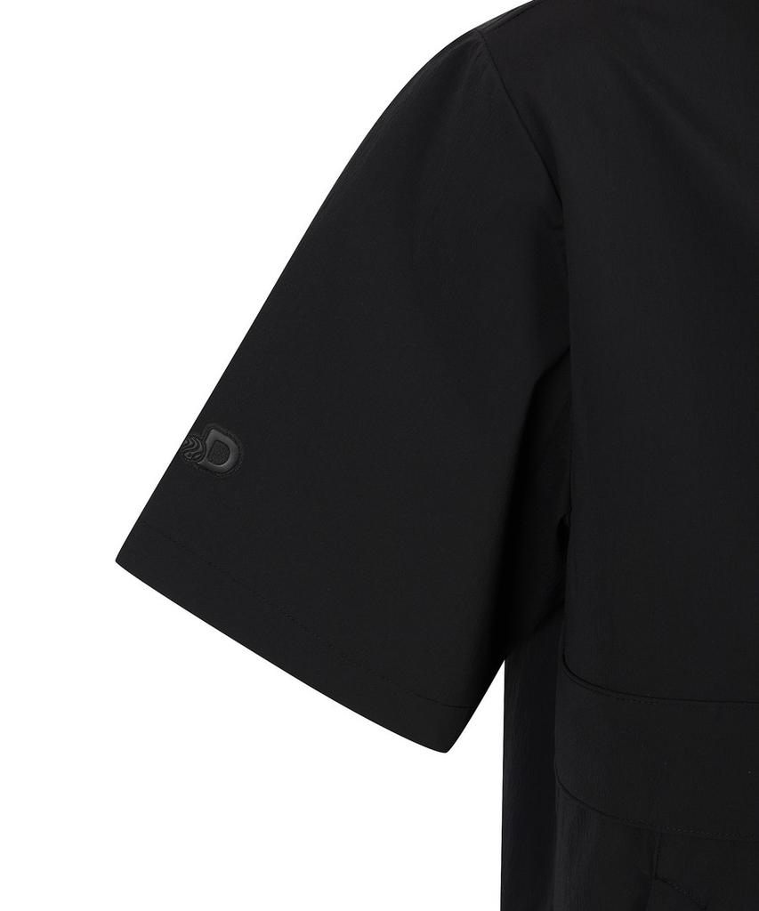 DISCOVERY EXPEDITION Uni Freshvent Lightweight Woven Training Short Sleeve Hooded Anorak (Black)