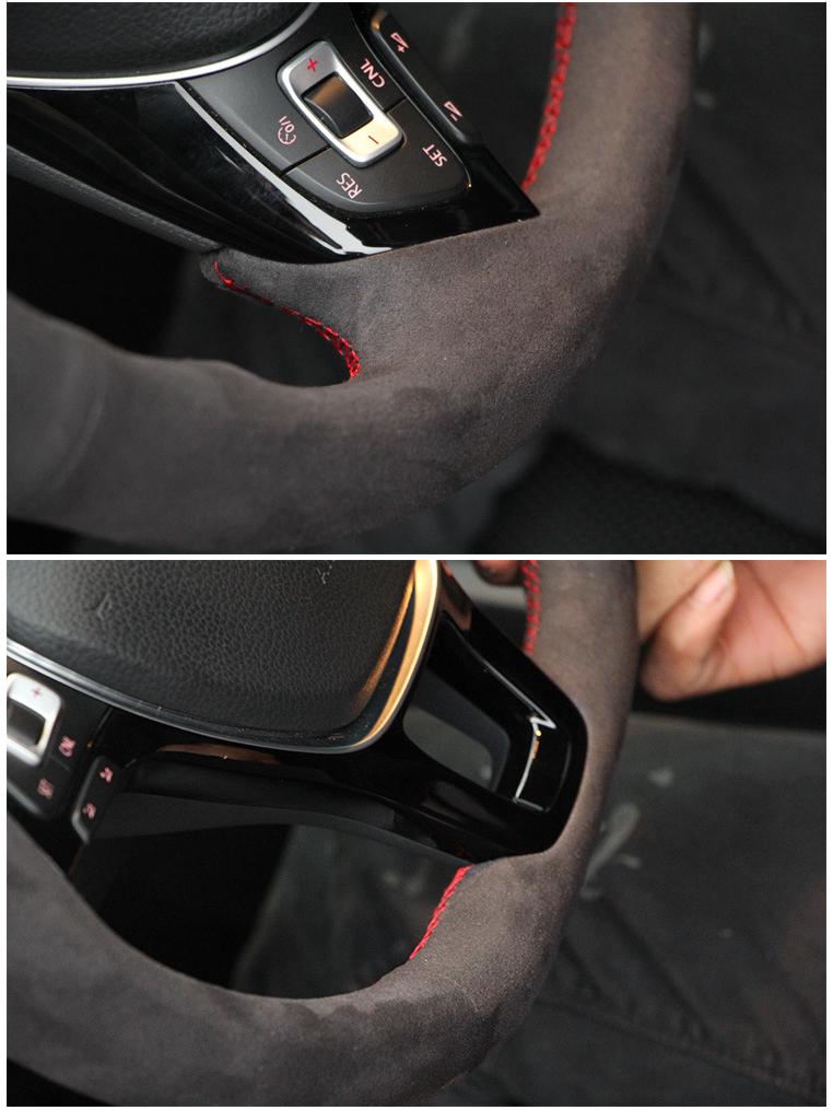 Handcrafted Suede Steering Wheel Cover for Mitsubishi ASX, Lancer, Outlander, Pajero