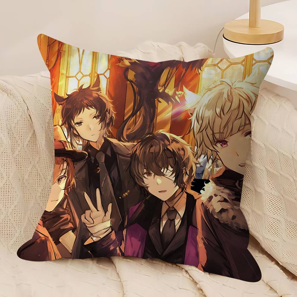 B-Bungo Stray Dogs Pillow Case Removable Washable Cushion Cover – All-Season Soft Linen