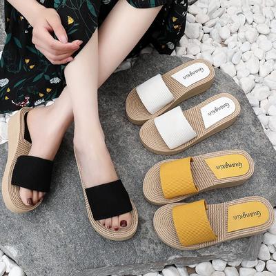 New Summer Fashion Slippers Comfortable Casual Breathable Wear-resistant Elegant Thick-soled Flat-soled Heightening 5cm Sandals