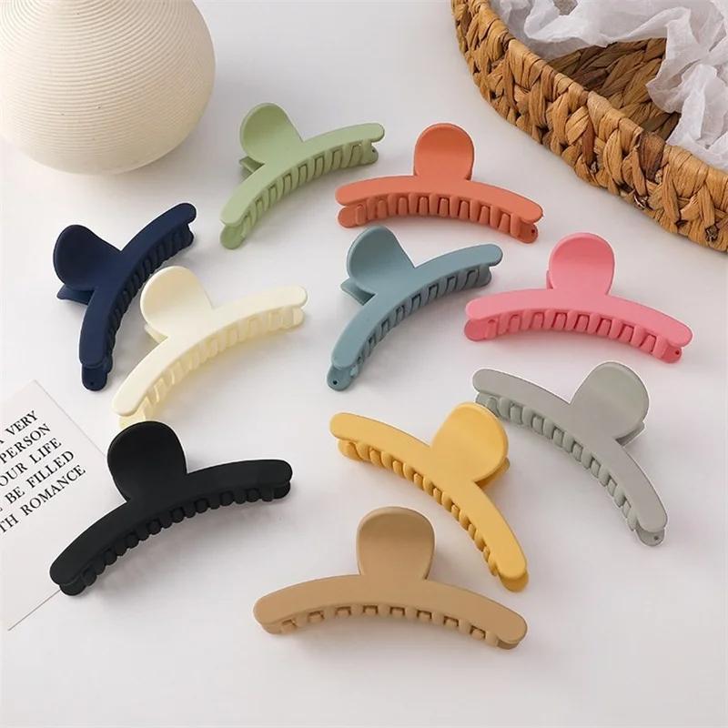 New Fashion Hair Clip for Women Korean Versatile Simple Solid Color Scrub Claw Shark Clip Headwear Girl Hair Accessories