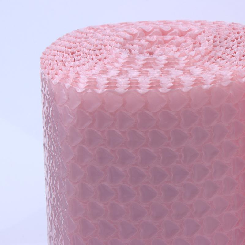 1 Rotolo 6M Rosa a Forma di Cuore Bolla Amore Ispessito Antiurto Fragile Pellicola Protettiva per Imballaggio