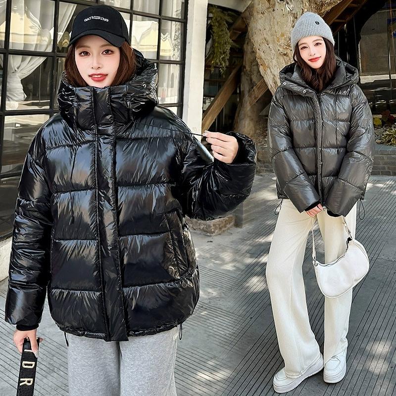 Winter Jacket Women Parka Fashion Hooded Thick Warm Glossy Down Cotton Coat Parkas Female Casual Outwear Overcoat Ladies