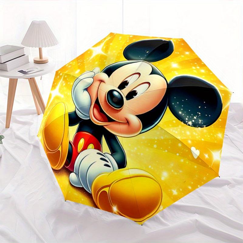 

1pc Sparkling Mickey Mouse Automatic Open/CloseUmbrella-CuteUmbrella with Cute Design, Portable 3-Fold Compact Umbrella for Men & Women, Val