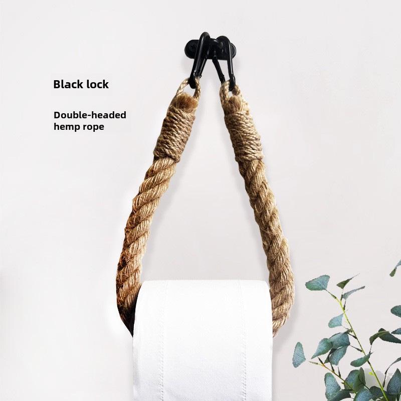 

Держатель для туалетной бумаги из пеньковой веревки - Креативное хранилище рулонов из нержавеющей стали 304