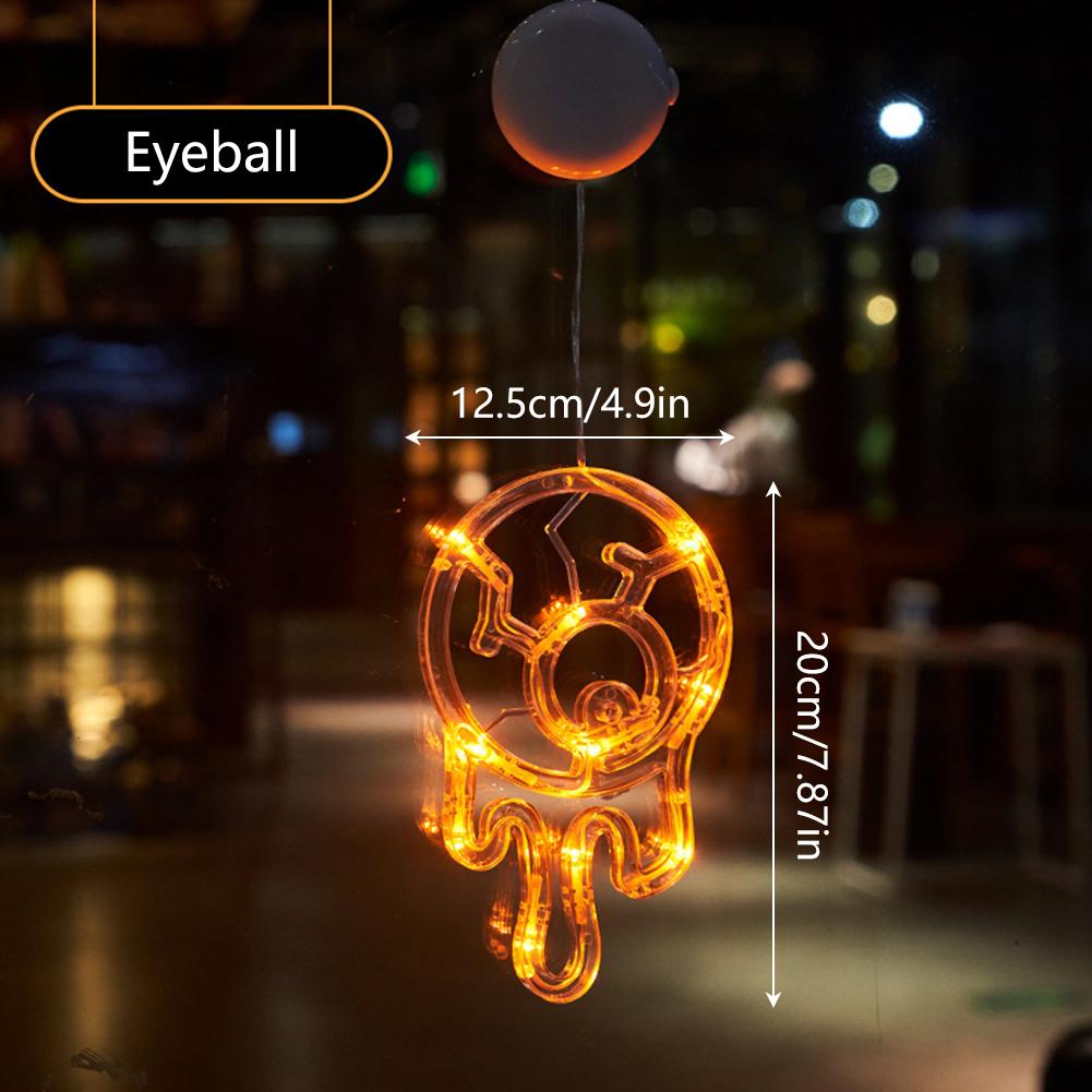 Halloween LED Lights Battery-Powered Ghost Pumpkin Hanging Party Lights for Windows