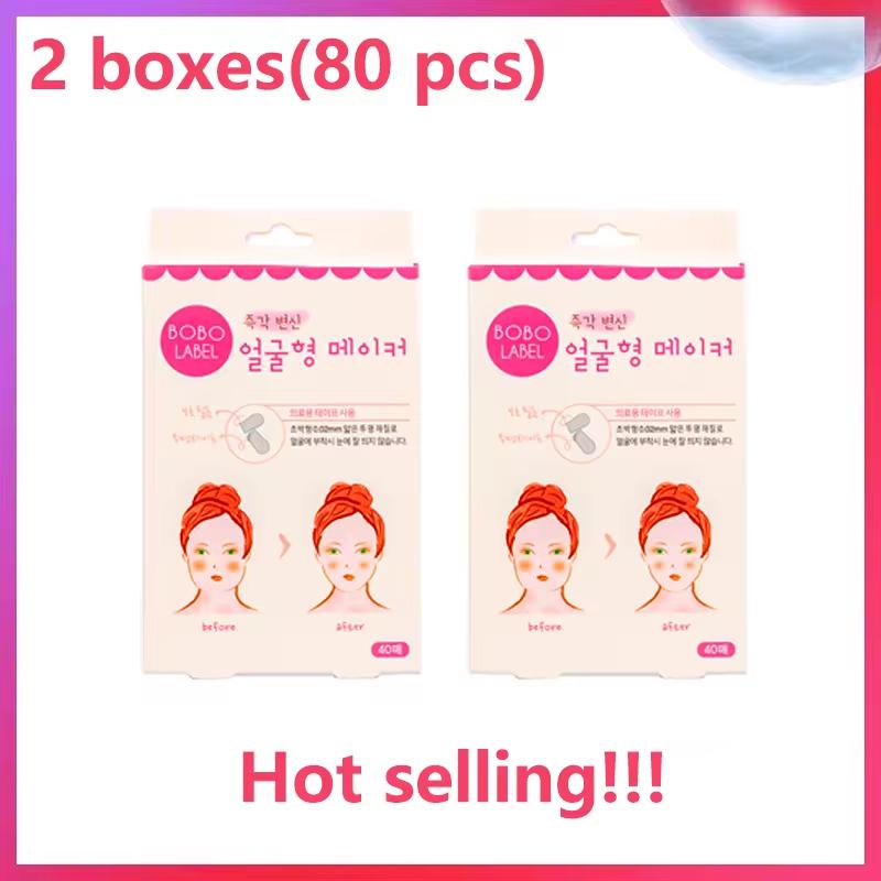 40 Stück/10 Blatt V Lift Gesicht Aufkleber Unsichtbares Make-up Klebeband Lift Gesichtsband Slim Patch Atmungsaktiver Aufkleber Lifting Straffen Kinn