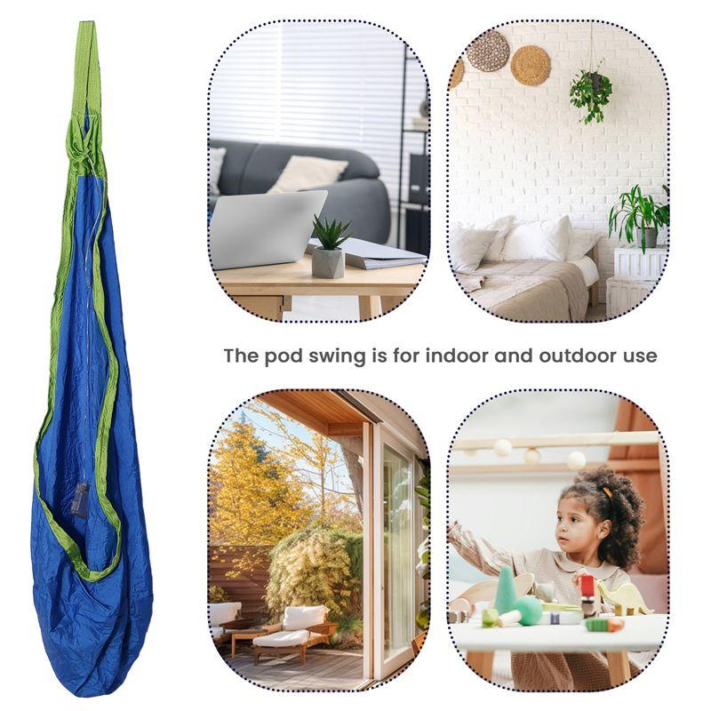 M-Modern-Light Up Kids Pod Swing Seat,Therapeutic Sensory Swing,Hug Ceiling Snuggle Swing, Adjustable Fabric Hammock