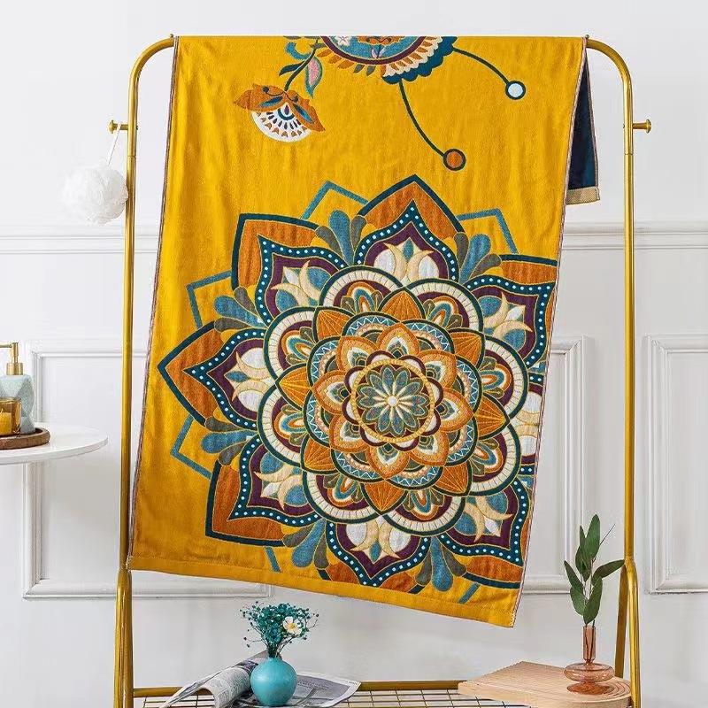 Prosop de baie moale din tifon cu design cu ciucuri - 80x160 cm, cu uscare rapidă și absorbant de apă