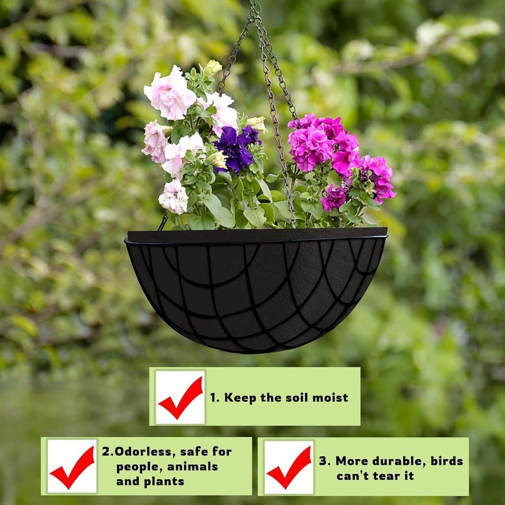 Planter Box Liner Flower Basket Liners Moisture Retention Breathable Planter Sheets Replacement For Balcony Fence Patio Yard