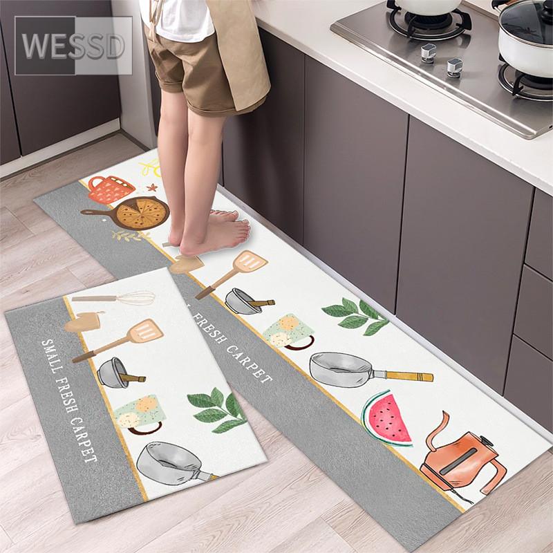 Kitchen Runner Rug Set Farm Style 40X60CM 40X120CM 2 Piece Bathroom Mat Set Non-slip Absorbent Washable Doormat Indoor
