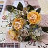 DIY Party Decoration Vintage Silk Artificial Flowers Small Rose Wedding Fake Flowers Festival Supplies Home Decor Bouquet KTY