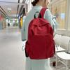 Simple Large Capacity Ins Solid Color Computer Backpack University High School Schoolbag Mori Department Campus Canvas Backpack Men and Women