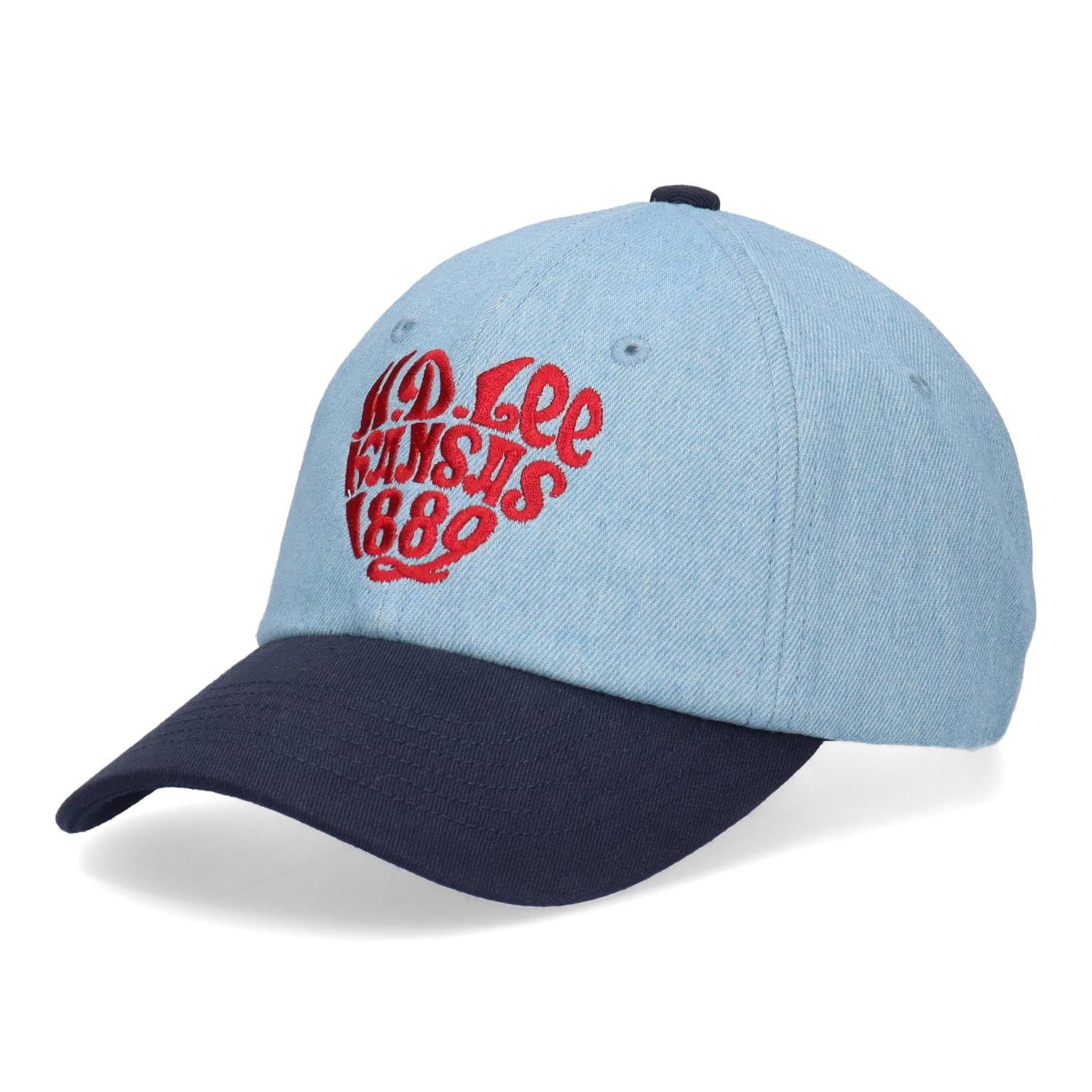 Lee Heart Logo Cap Hat Heart Pattern Logo Cap Brand Denim светло-синий
