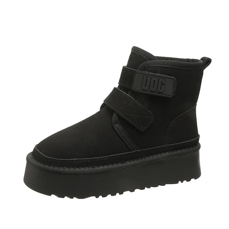 Snow boots women's autumn new thick-soled velvet thickened warm Velcro cotton shoes women's wholesale