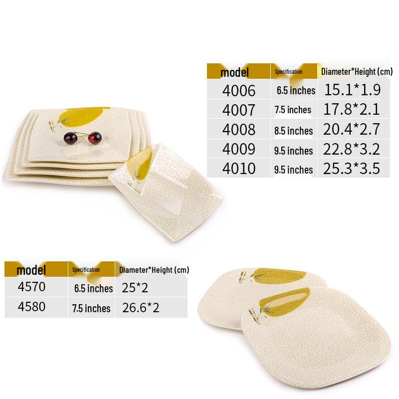 A5 Melamine Restaurant Tableware: Creative Plastic Fast Food & Cold Dish Plate for Hot Pot and Household Use
