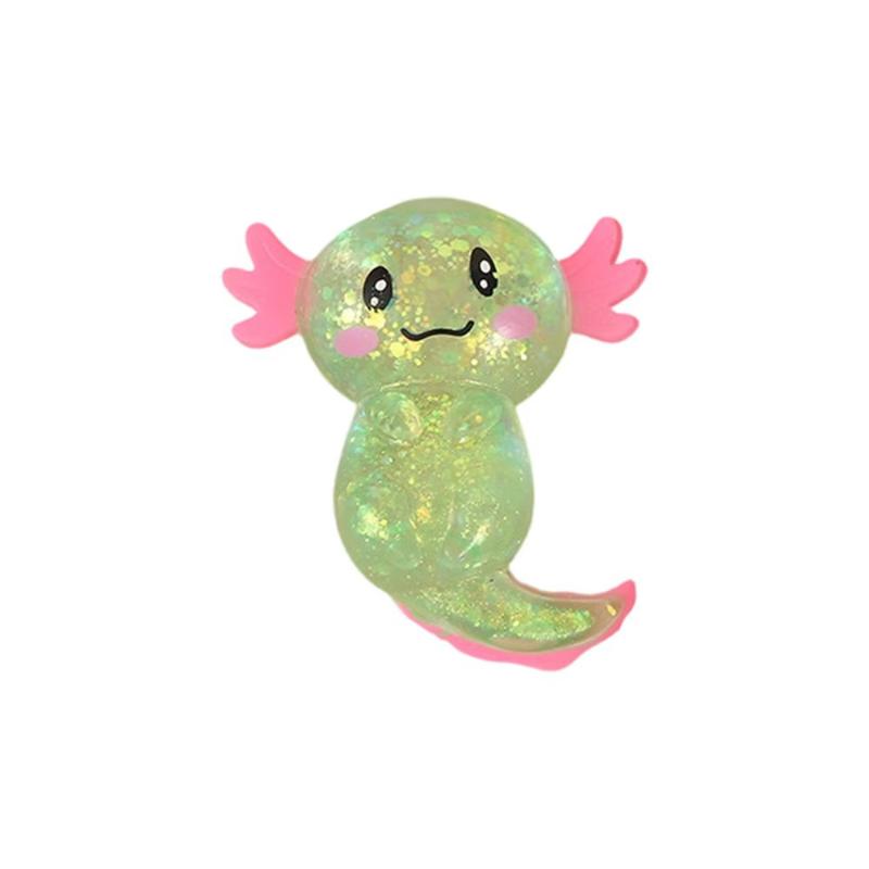 2026 New Squishy Axolotl Stress Relief Toy Glitter Malt Sugar Amphibian Fidget Toy for Kids Soothing Birthday Party Favors Gift