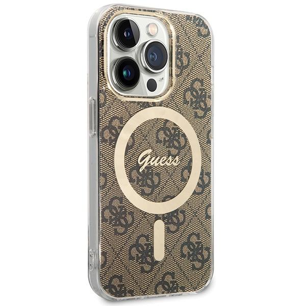 Guess GUHMP15LH4STW iPhone 15 Pro6.1" Brown/brown Hardcase IML 4G MagSafe