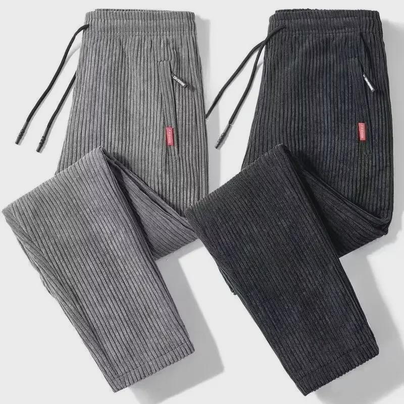 Men's Premium Corduroy Straight-Leg Trousers - Comfortable Autumn Casuals in Large Sizes