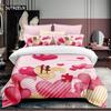 Love Heart Bedding Sets Queen Size Microfiber Romantic Wedding Duvet Cover Set Gift For Valentine's Day For Girls Women Bedroom
