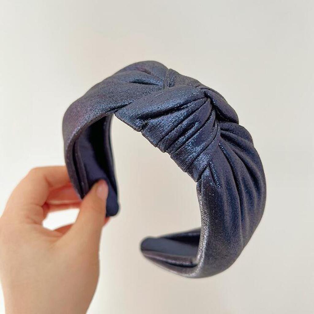 PROLY New Fashion Headband For Women Wide Side Center Knot Headwear For Girls Solid Color Turban Hair Accessories