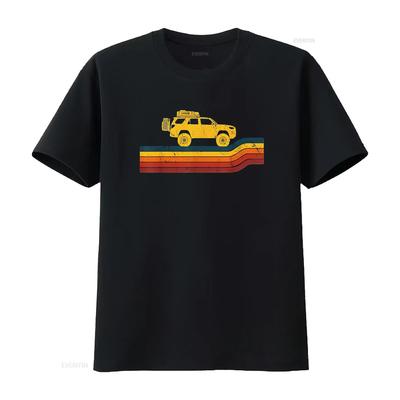 Mens Retro Runner Tracks 4x4 Offload Camping T Shirt Black M Vintage Washed Slightly Stylish Fashion Soft Stretched Comfortable