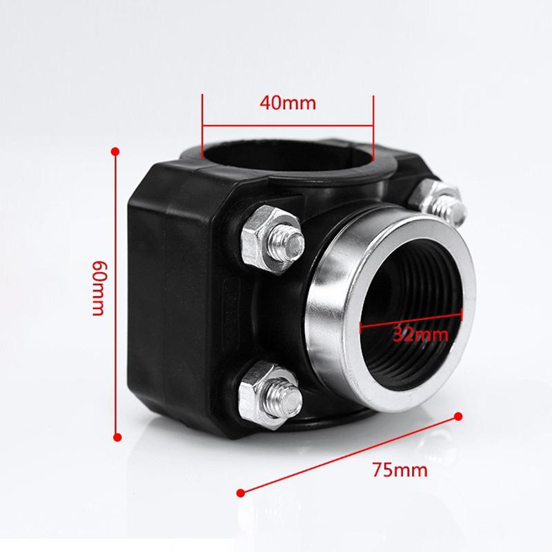 PE Pipe Fitting Clamp 1PC 1/2'' Female Thread Water Splitter Connector for 20/25/32MM Pipes Home Garden Irrigation System