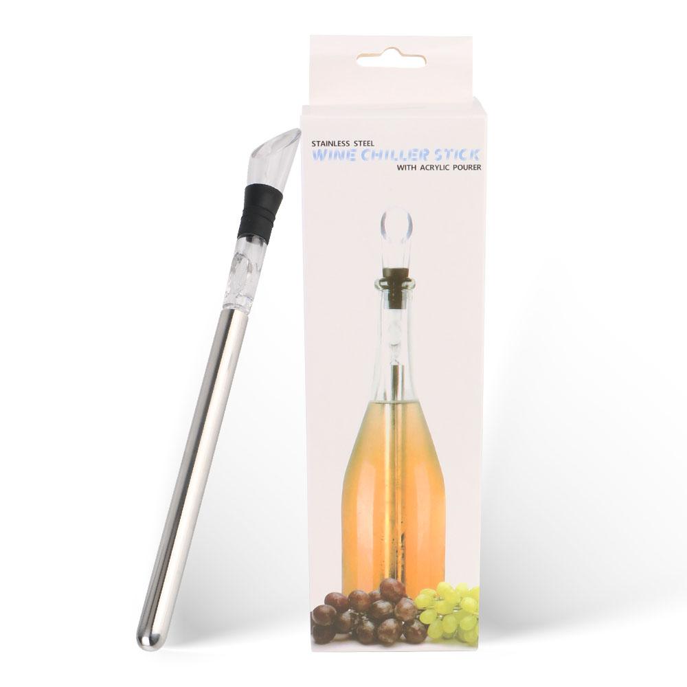 Chladiaca tyč na pivo Chladič ľadového vína 4 v 1 Barové príslušenstvo Nerezová mrazená tyč Chladenie vína s nalievačom na víno+zátkou+rezačom