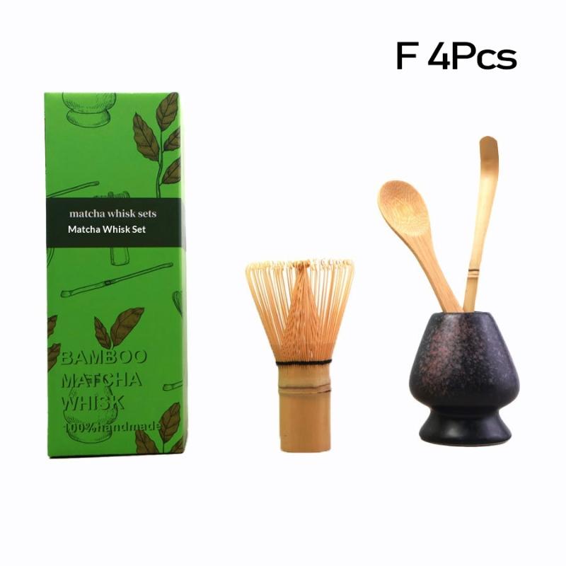 3/4Pcs Japanese Matcha Tea Set Safe Bamboo Whisk Teaspoon Tea Spoon Sets Indoor Beverage Shop Tea-Making Tools Accessories
