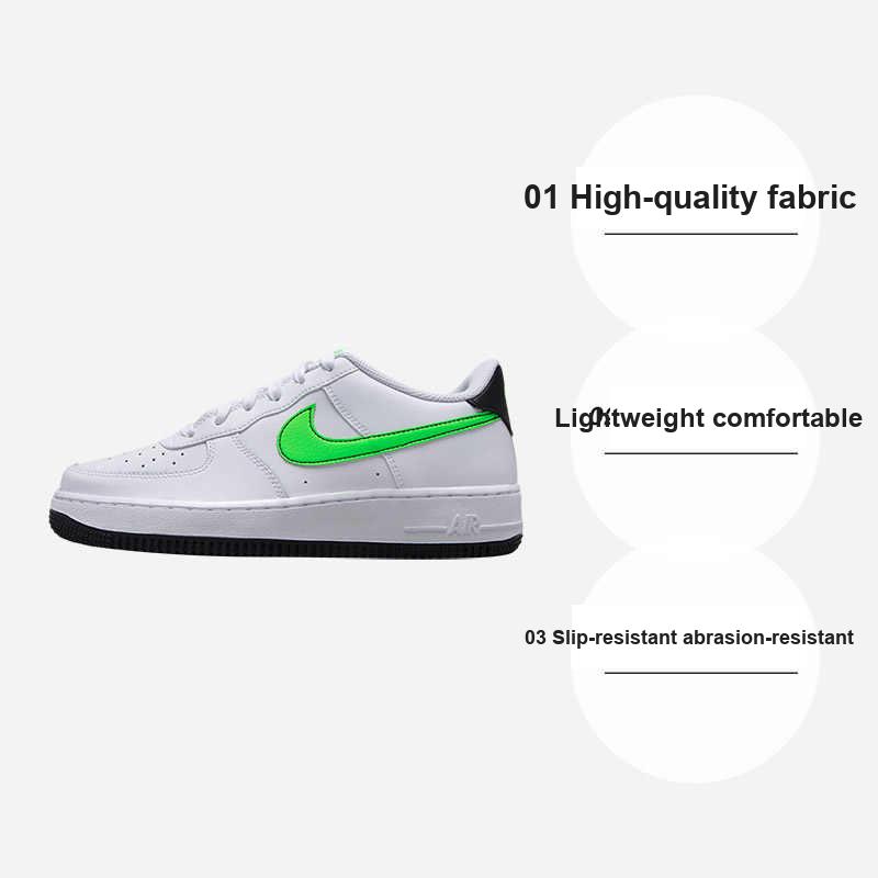 Nike Sneakers Air Force 1 GS Bianche Verdi Strike Bambini Nere FV5948-106