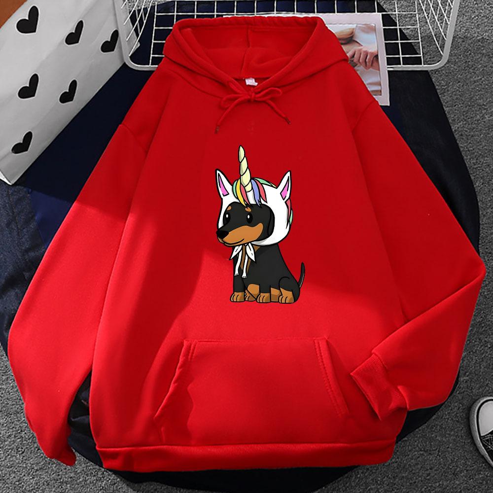 Dachshund Cute Dog Print Hoodie Design Autumn Winter Men's Women's Sweatshirt Fleece Oversized Couples Casual Streetwear Hoodies