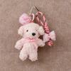 Cartoon Cute Girl Plush Bow Puppy Doll Pendant Bow Teddy Puppy Bag Pendant Keychain