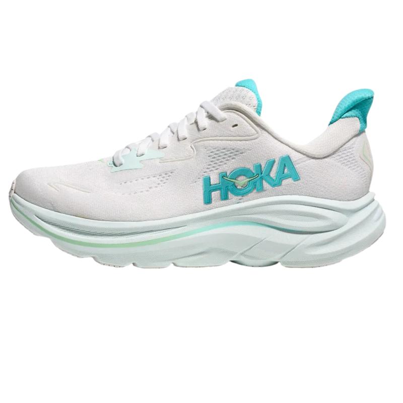 HOKA  Clifton 10 White Cielo Blue Women Sneakers 1162031-WTCL