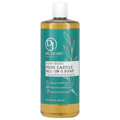 Botanical Pure Castile All-in-One Soap, Eucalyptus Essential Oil, 32 Oz (946 Ml)